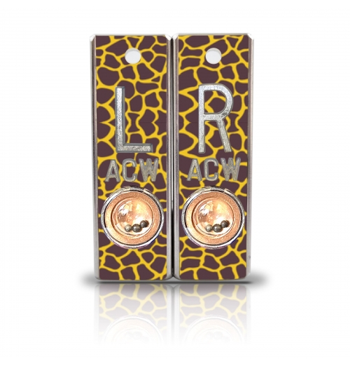 Aluminum Position Indicator X Ray Markers- Giraffe Graphic Pattern